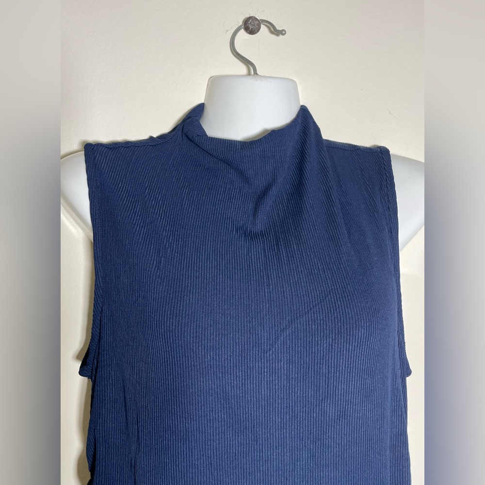 Sz M BTFBM Womens Casual Jumpsuits  crewneck stretchy Dressy Navy  Blue - Picture 9 of 16